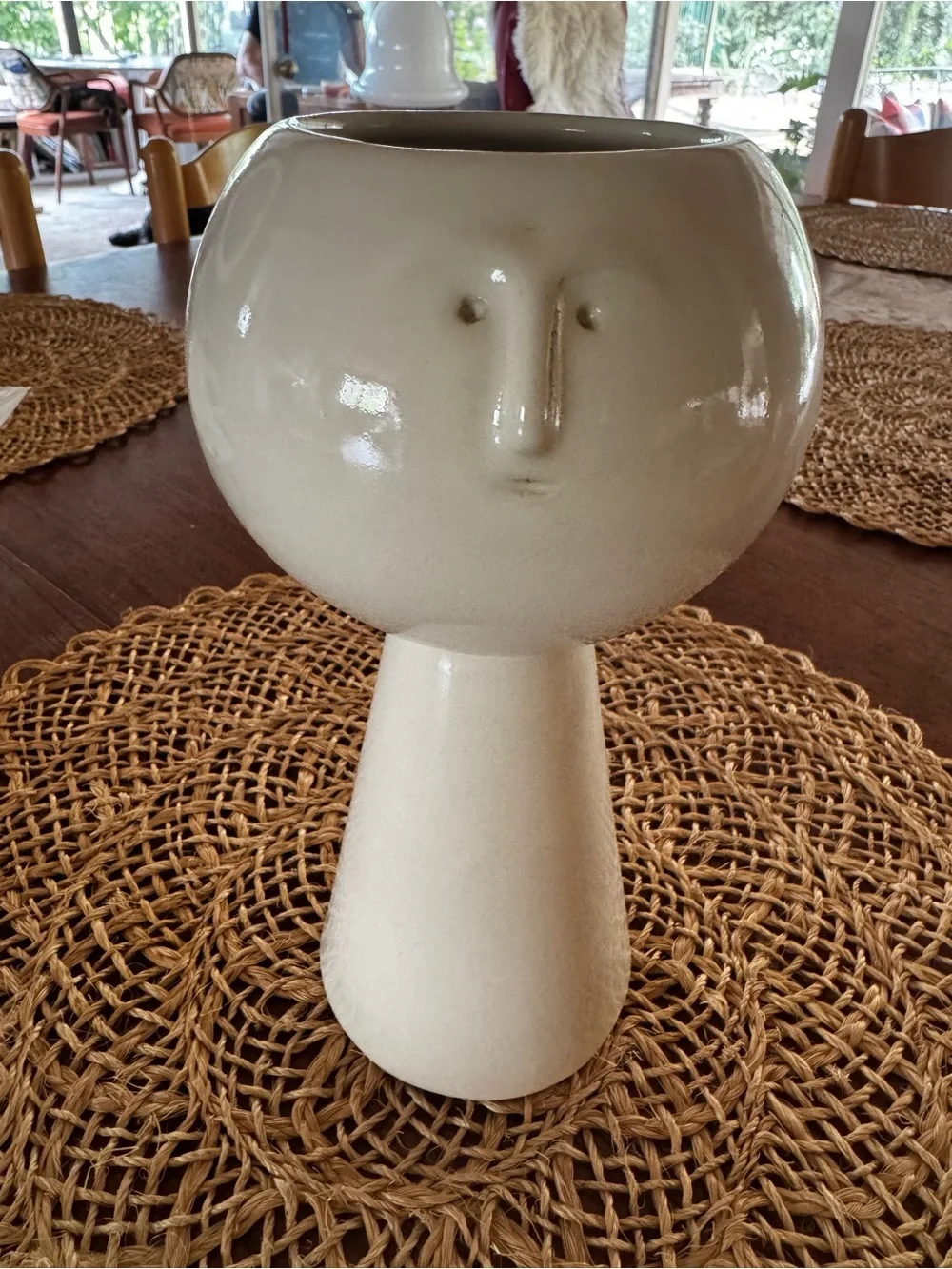 West Elm x Claymen ceramic face planter vase